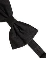 Dolce & Gabbana Men Black 100% Silk Adjustable Neck Papillon Bow Tie