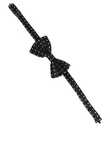 Dolce & Gabbana Black White Polka Dot Adjustable Neck Papillon Bow Tie