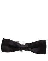Dolce & Gabbana Men Black 100% Silk Adjustable Neck Papillon Bow Tie