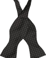 Dolce & Gabbana Black White Polka Dot Adjustable Neck Papillon Bow Tie
