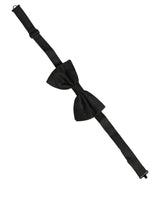 Dolce & Gabbana Men Black Silk Brocade Adjustable Neck Papillon Bow Tie