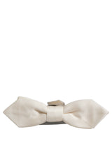Dolce & Gabbana Men White 100% Silk Adjustable Neck Papillon Bow Tie