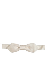 Dolce & Gabbana Men White 100% Silk Adjustable Neck Papillon Bow Tie