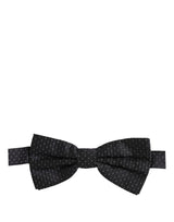 Dolce & Gabbana Black White Polka Dot Adjustable Neck Papillon Bow Tie