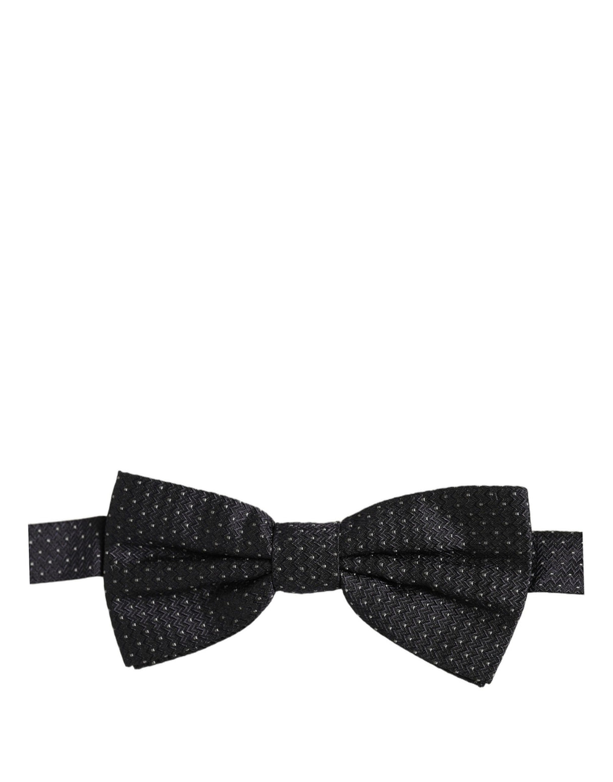 Dolce & Gabbana Black White Polka Dot Adjustable Neck Papillon Bow Tie