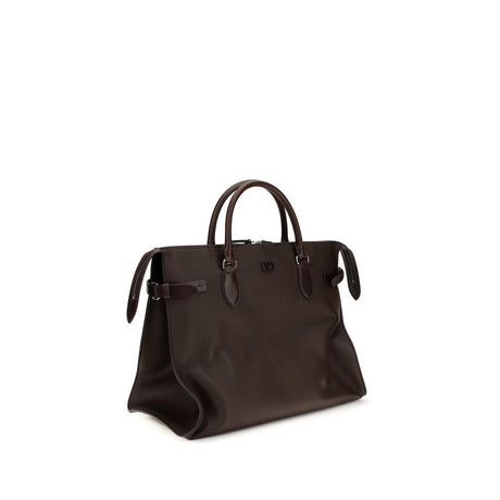 Valentino Garavani Brown Calf Leather Bos Taurus Handbag