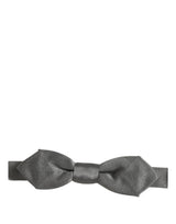 Dolce & Gabbana Men Gray 100% Silk Adjustable Neck Papillon Bow Tie