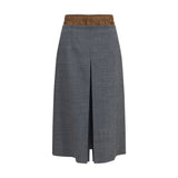 Prada Gray Wool Oves Aries Midi Skirt