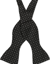 Dolce & Gabbana Black White Polka Dot Adjustable Neck Papillon Bow Tie
