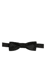 Dolce & Gabbana Black Diamond Pattern Adjustable Neck Papillon Bow Tie