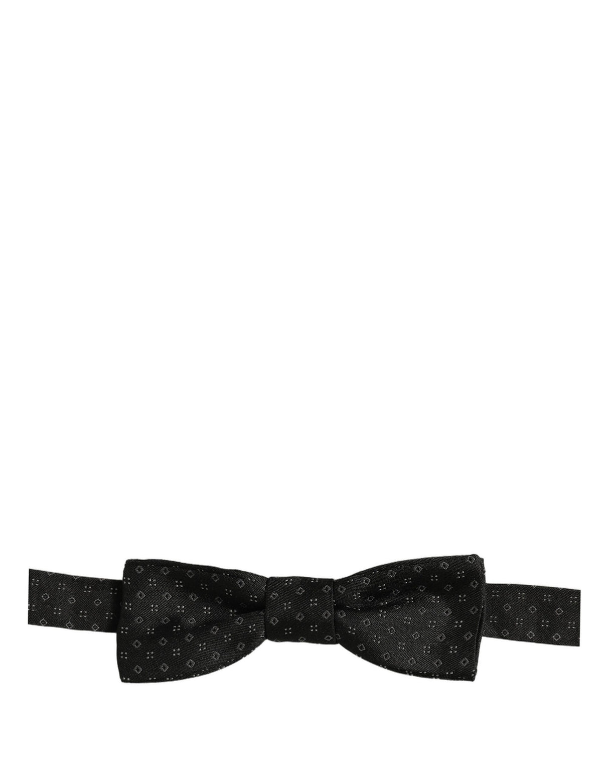 Dolce & Gabbana Black Diamond Pattern Adjustable Neck Papillon Bow Tie