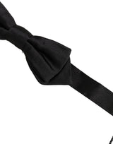 Dolce & Gabbana Men Black 100% Silk Adjustable Neck Papillon Bow Tie