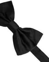Dolce & Gabbana Men Black 100% Silk Adjustable Neck Papillon Bow Tie