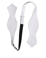Dolce & Gabbana Men White 100% Silk Adjustable Neck Papillon Bow Tie