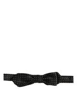 Dolce & Gabbana Black White Polka Dot Adjustable Neck Papillon Bow Tie