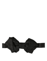 Dolce & Gabbana Men Black 100% Silk Adjustable Neck Papillon Bow Tie