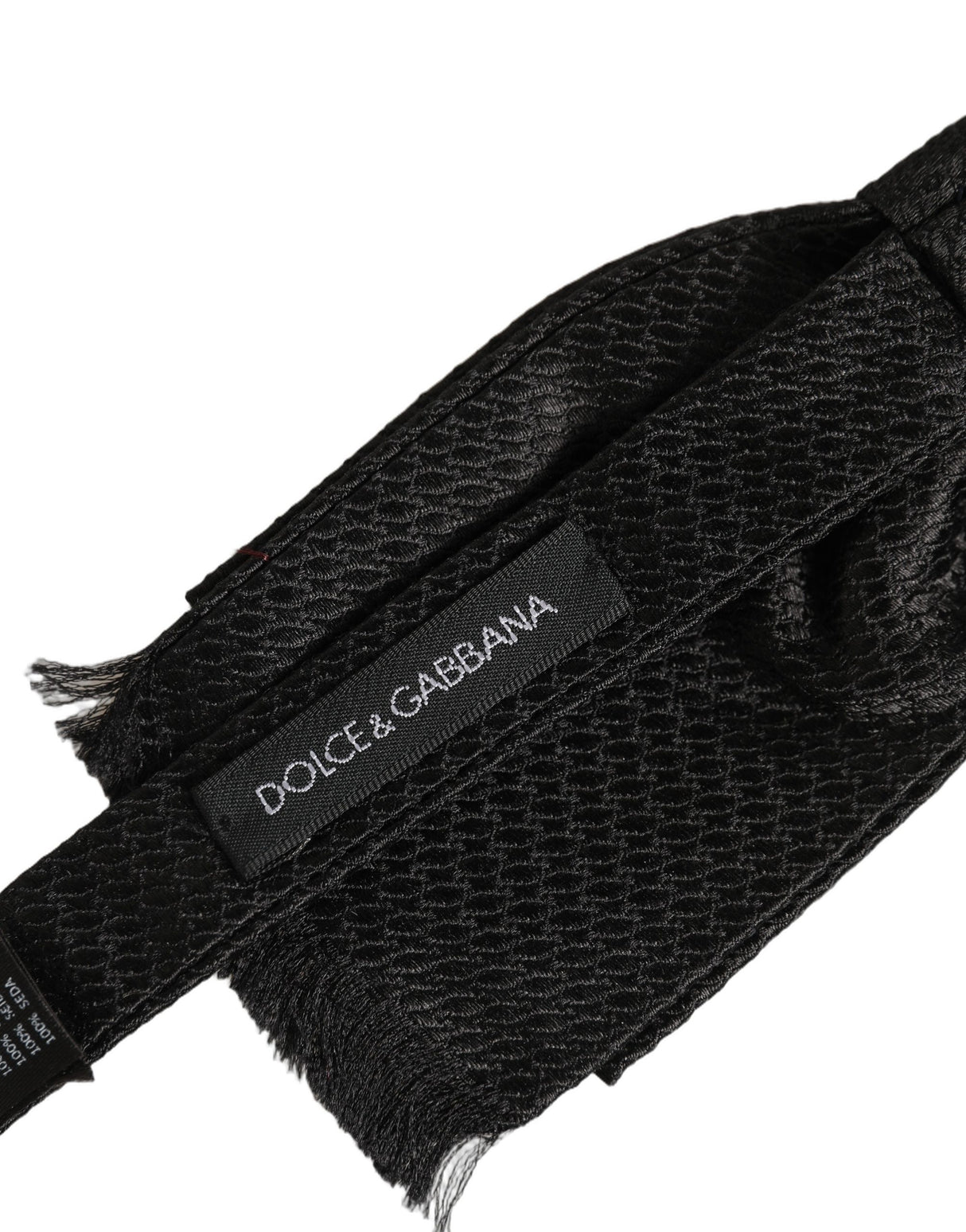 Dolce & Gabbana Men Black 100% SIlk Adjustable Neck Papillon Bow Tie