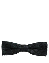 Dolce & Gabbana Men Black Green Paisley Adjustable Neck Papillon Bow Tie