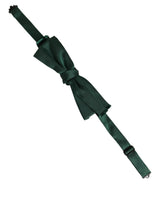 Dolce & Gabbana Men Dark Green Silk Adjustable Neck Papillon Bow Tie