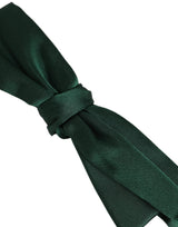 Dolce & Gabbana Men Dark Green Silk Adjustable Neck Papillon Bow Tie