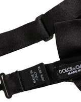 Dolce & Gabbana Men Black 100% Silk Adjustable Neck Papillon Bow Tie