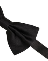 Dolce & Gabbana Men Black 100% Silk Adjustable Neck Papillon Bow Tie