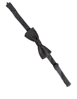 Dolce & Gabbana Men Dark Gray Geometric Adjustable Neck Bow Tie