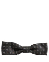 Dolce & Gabbana Men Dark Gray Geometric Adjustable Bow Tie