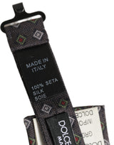 Dolce & Gabbana Men Dark Gray Geometric Adjustable Bow Tie