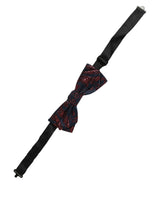 Dolce & Gabbana Men Blue Red Paisley Adjustable Neck Papillon Bow Tie