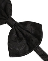 Dolce & Gabbana Men Black Patterned Adjustable Neck Papillon Bow Tie