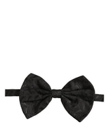 Dolce & Gabbana Men Black Patterned Adjustable Neck Papillon Bow Tie