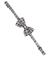 Dolce & Gabbana Men Black Silver Circles Adjustable Neck Papillon Bow Tie