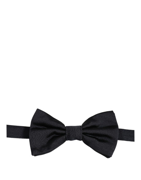 Dolce & Gabbana Men Black 100% Silk Adjustable Neck Papillon Bow Tie