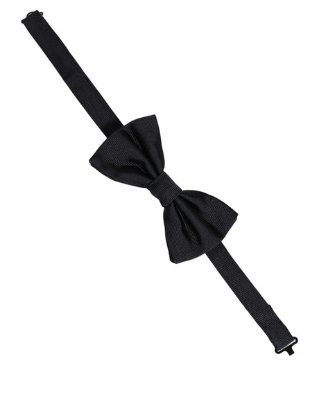 Dolce & Gabbana Men Dark Blue 100% Silk Adjustable Neck Papillon Bow Tie