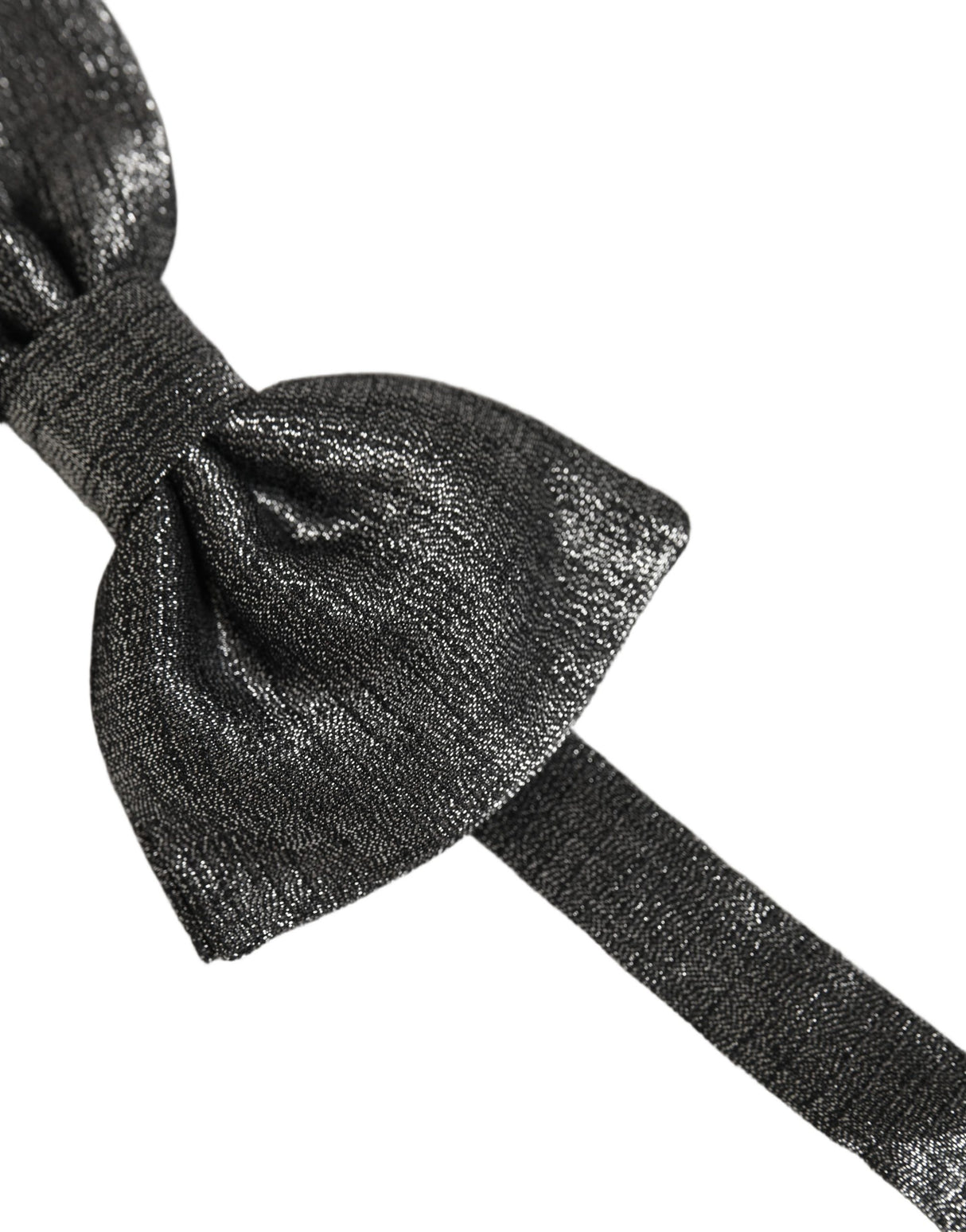 Dolce & Gabbana Men Metallic Black Silk Adjustable Neck Papillon Bow Tie