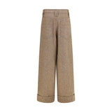 Brunello Cucinelli Beige Wool Oves Aries Casual Pants