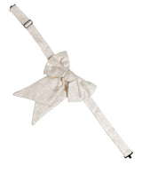 Dolce & Gabbana Men White Jacquard Silk Adjustable Neck Papillon Bow Tie