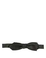 Dolce & Gabbana Men Black Dotted Silk Adjustable Neck Papillon Bow Tie