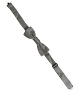 Dolce & Gabbana Men Gray Silk Patterned Adjustable Neck Papillon Bow Tie