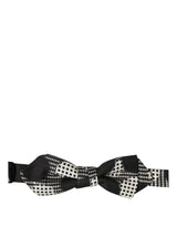 Dolce & Gabbana Black White Checkered Adjustable Neck Papillon Bow Tie