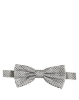 Dolce & Gabbana Men Black Gray Polka Dot Adjustable Neck Papillon Bow Tie