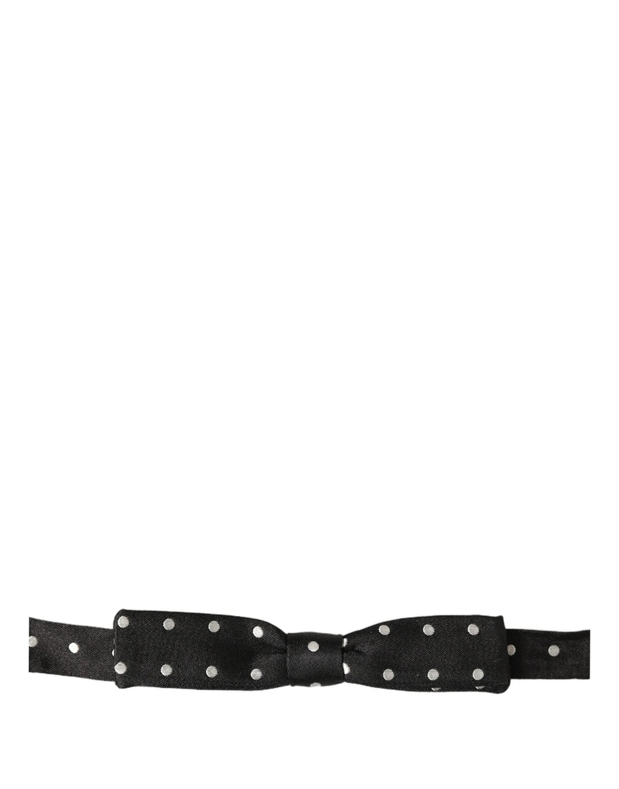 Dolce & Gabbana Black White Polka Dot Adjustable Neck Papillon Bow Tie