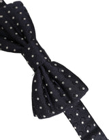 Dolce & Gabbana Black White Polka Dot Adjustable Neck Papillon Bow Tie