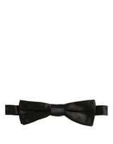 Dolce & Gabbana Men Black Floral Silk Adjustable Neck Papillon Bow Tie
