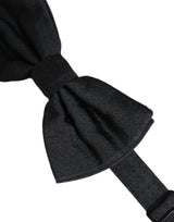 Dolce & Gabbana Men Black 100% Silk Adjustable Neck Papillon Bow Tie
