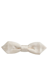 Dolce & Gabbana Men White 100% Silk Adjustable Neck Papillon Bow Tie