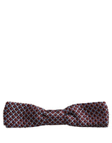 Dolce & Gabbana Blue Burgundy Woven Adjustable Neck Papillon Bow Tie