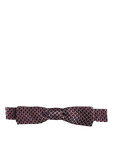 Dolce & Gabbana Blue Burgundy Woven Adjustable Neck Papillon Bow Tie