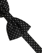 Dolce & Gabbana Men Black Patterned Adjustable Neck Papillon Bow Tie